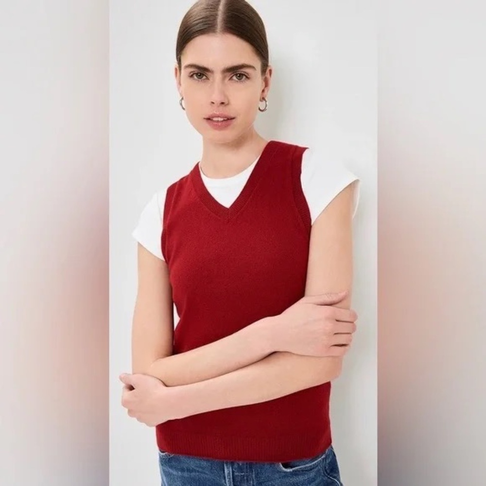 Reformation Reese Cashmere Tank Red - Size M